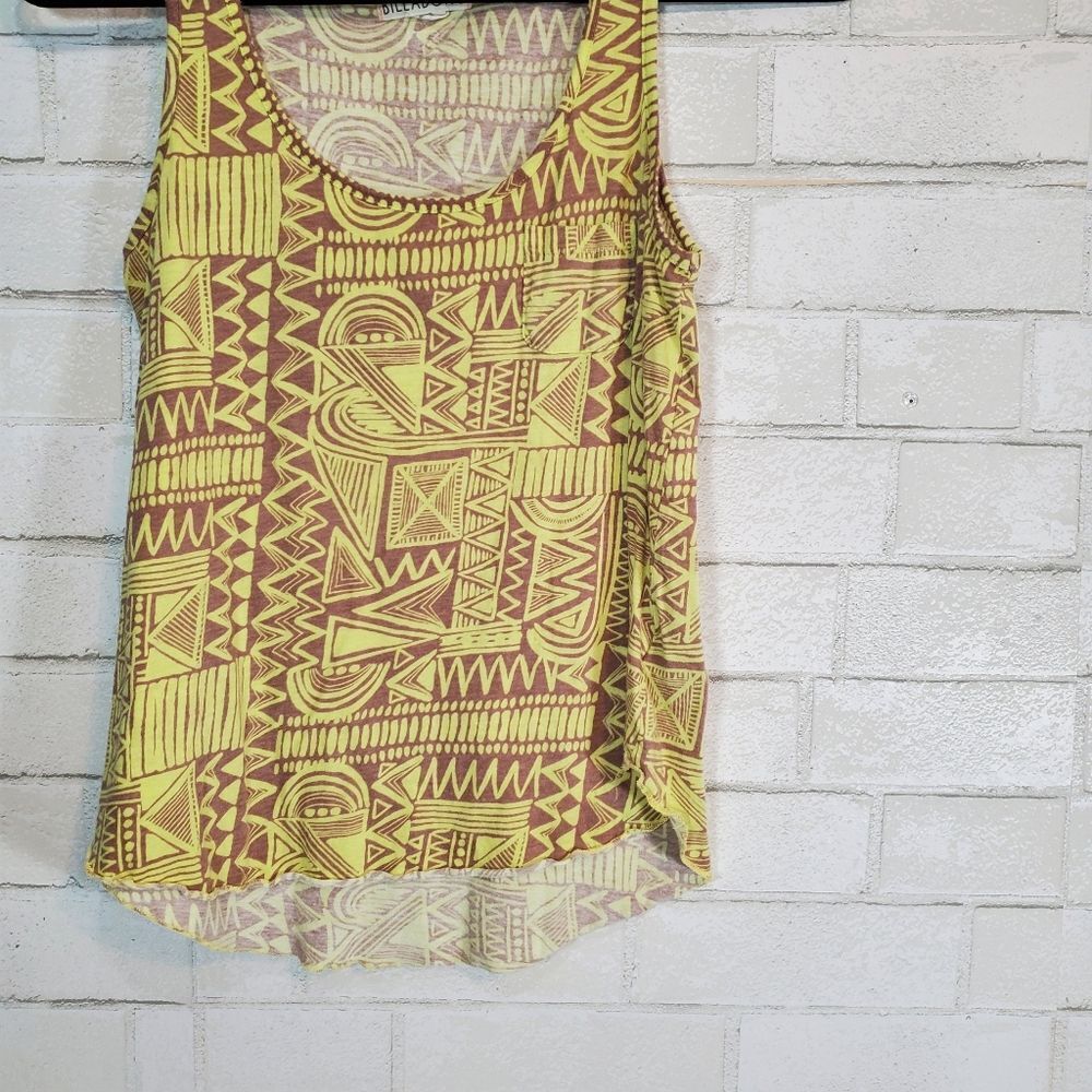 BOGO Billabong Yellow and Brown Geometric Tank Top - Picture 11 of 12